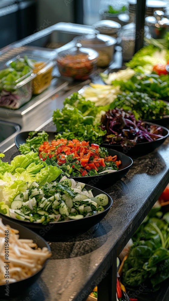 A table full of different types of vegetables, including lettuce, tomatoes
