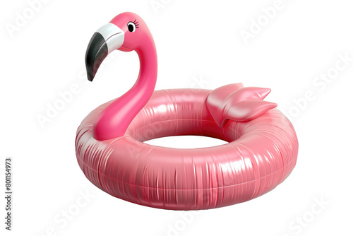 pink flamingo inflatable dinghy lilo, transparent background