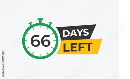 66 days to go countdown template. 66 day Countdown left days banner design. 66 Days left countdown timer 