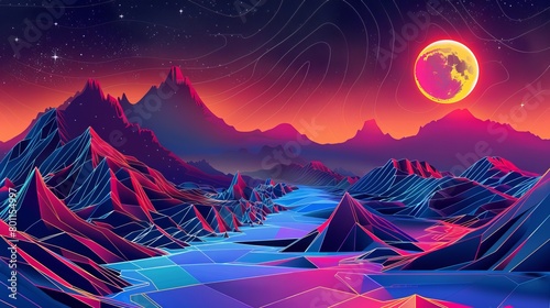 Futuristic vector-style image of a colorful, diverse, and non-conforming planet, with high technology, development, profound meaning, and rich life