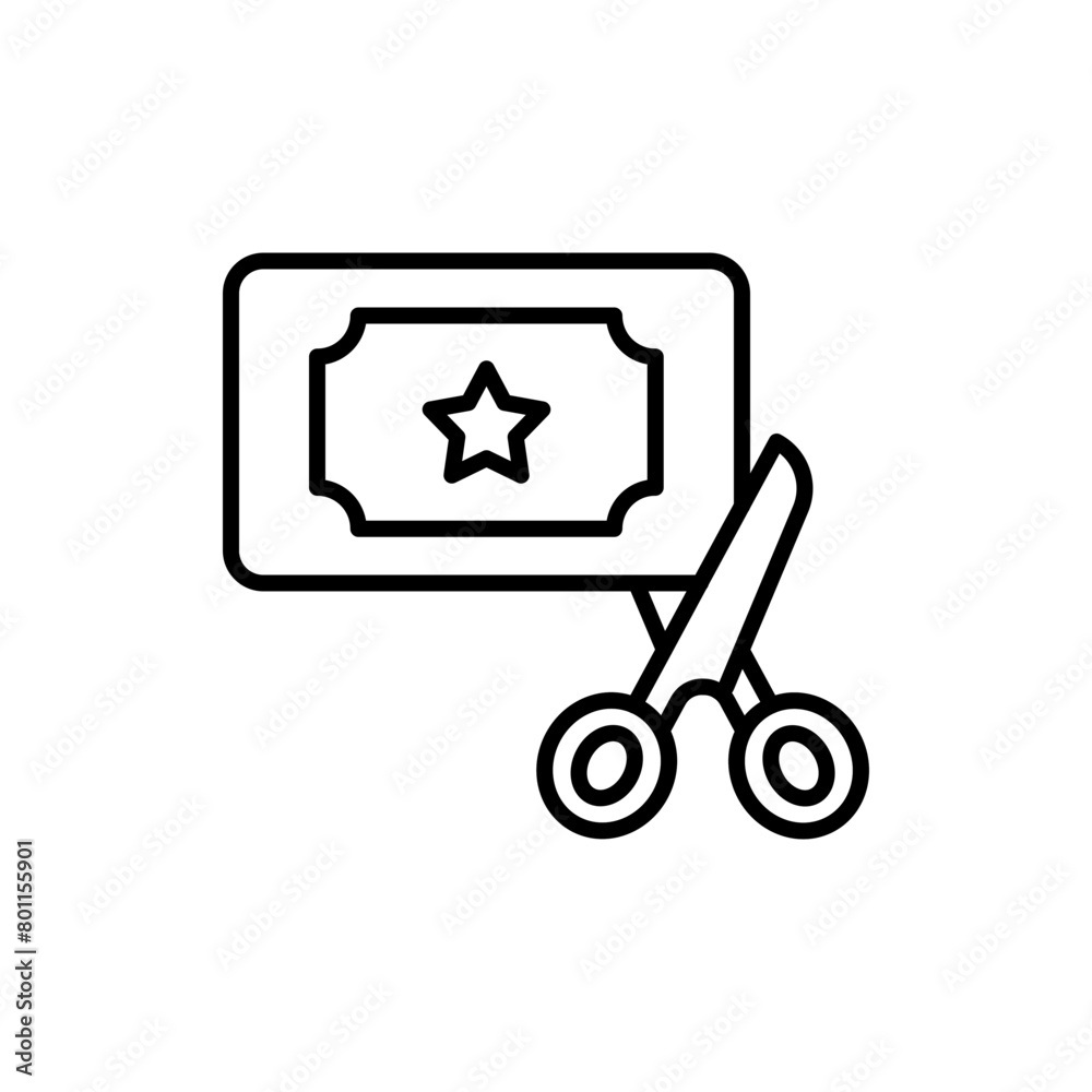Raffle ticket outline icons, minimalist vector illustration ,simple transparent graphic element .Isolated on white background Raffle ticket outline icons, minimalist vector illustration ,simple transparent graphic element .Isolated on white background