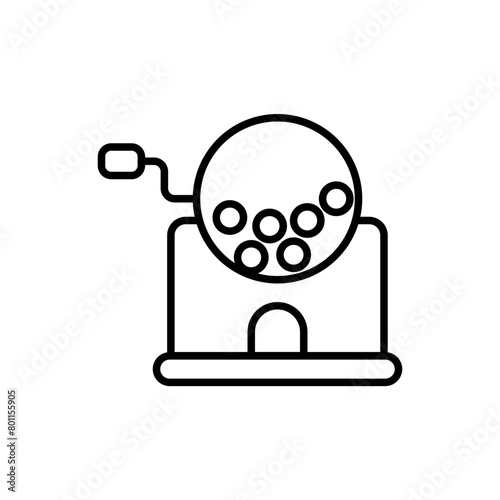 Raffle outline icons, minimalist vector illustration ,simple transparent graphic element .Isolated on white background
