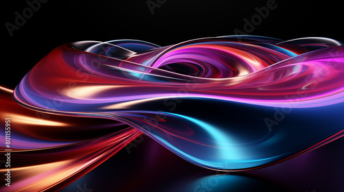 Abstract Swirling Loop Wallpaper in Vibrant Pink and Blue Shades