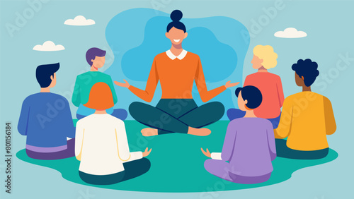 A the leads a group session for patients focusing on techniques for incorporating mindfulness into their daily medication routine..
