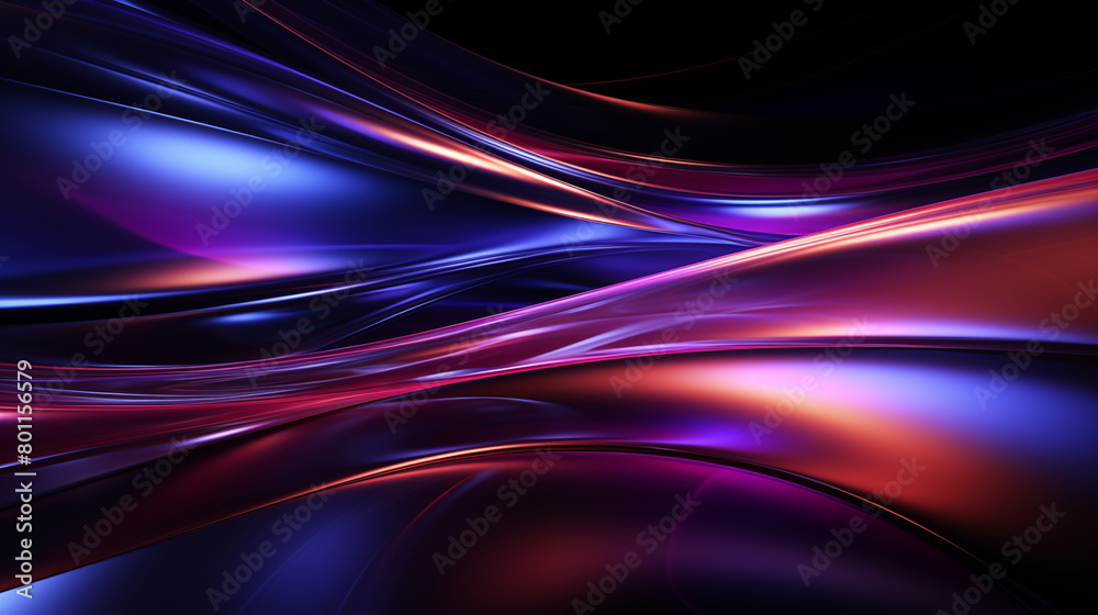 Dynamic Abstract Composition with Radiant Blue and Red Swirls on Black Dynamic Abstract Composition with Radiant Blue and Red Swirls on Black