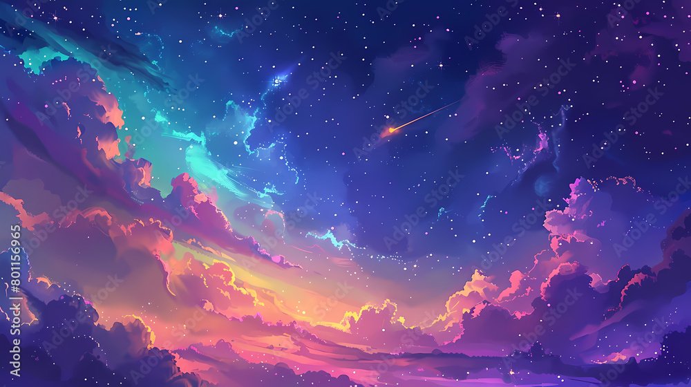 fantasy, clouds, color, art, illustration