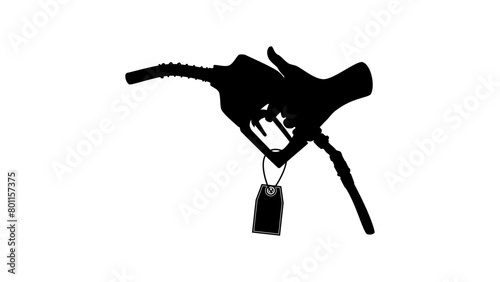 gasoline price, black isolated silhouette