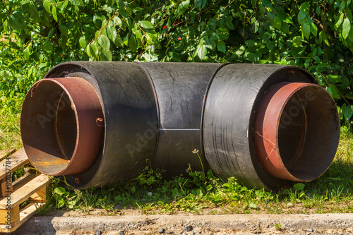 Large diameter pipe for underground communications. Pipe is curved and designed to connect two other pipes