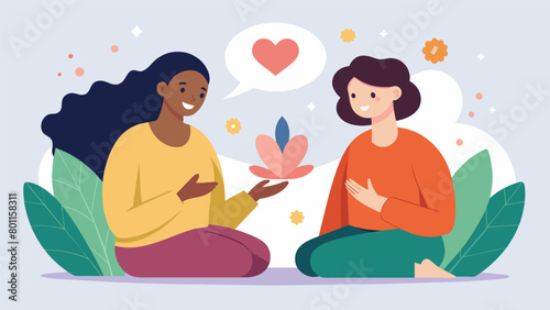 Two friends having a deep conversation and reflecting on their personal growth journey after attending a transformative seminar on selflove and inner.