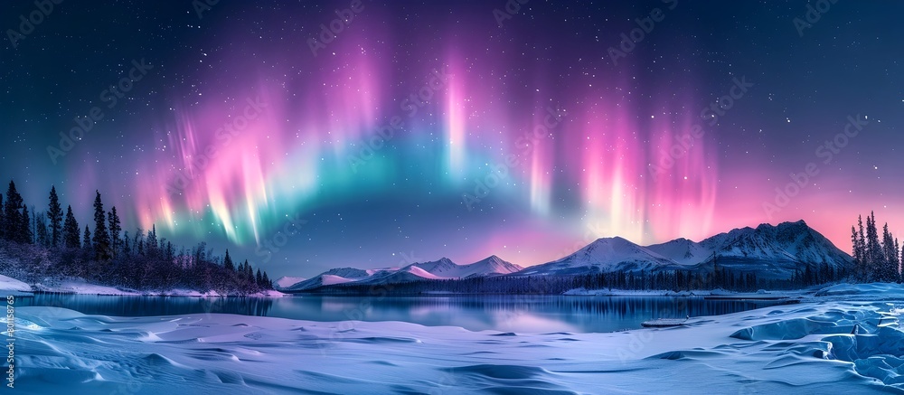 Breathtaking Aurora Borealis Lights Up the Snowy Landscapes of Alaska in Magical Celestial Display