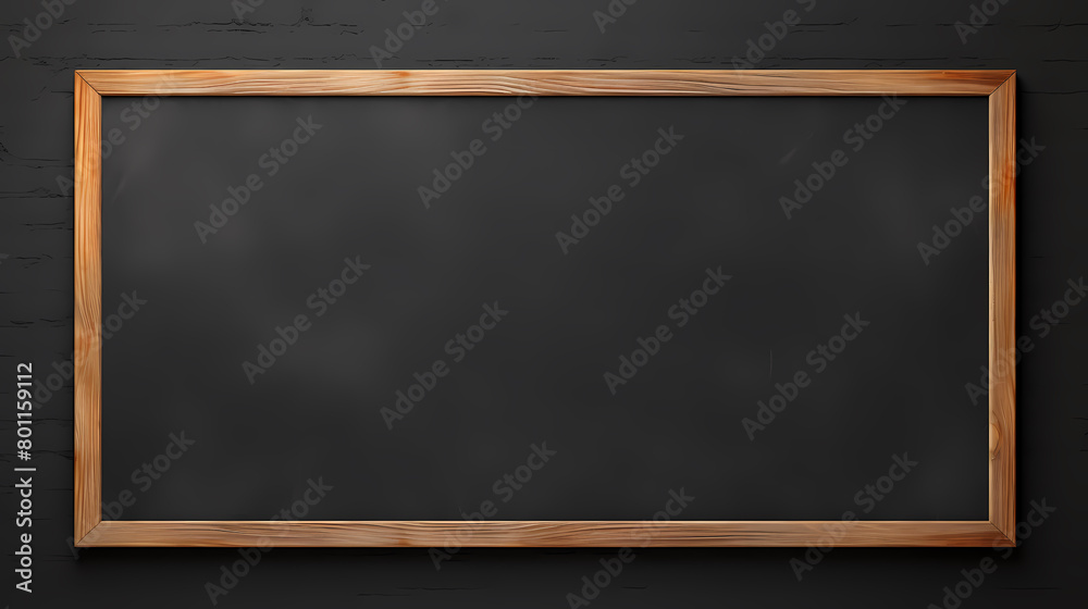 Blank blackboard with wooden frame on dark background Blank blackboard with wooden frame on dark background