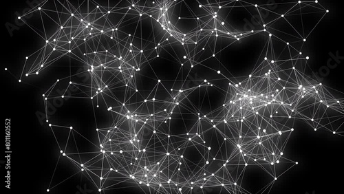 4k abstract plexus mesh geometric technology with lines and dots animated background.