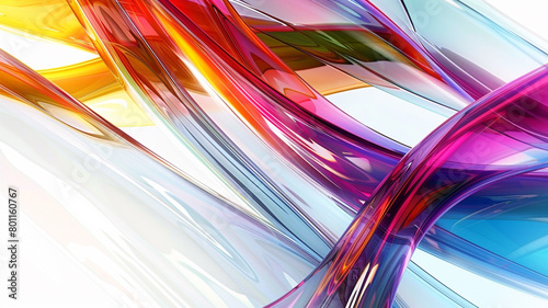 Against a clean white background, a multicolor abstract glass background bursts with energy and vitality, its dynamic patterns and vibrant hues captivating the viewer's gaze