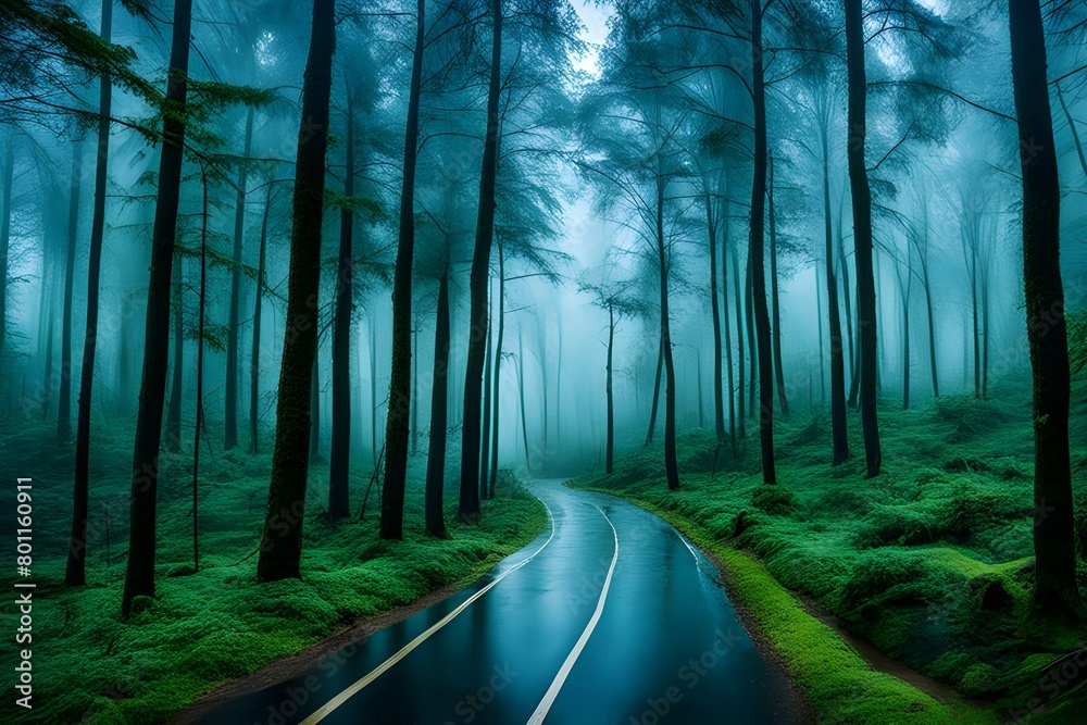 Fototapeta premium a rainy forest