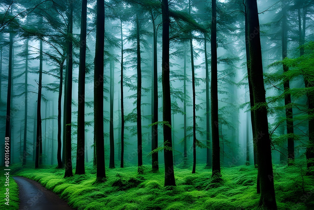 Obraz premium a rainy forest