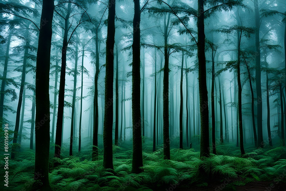 Obraz premium a rainy forest