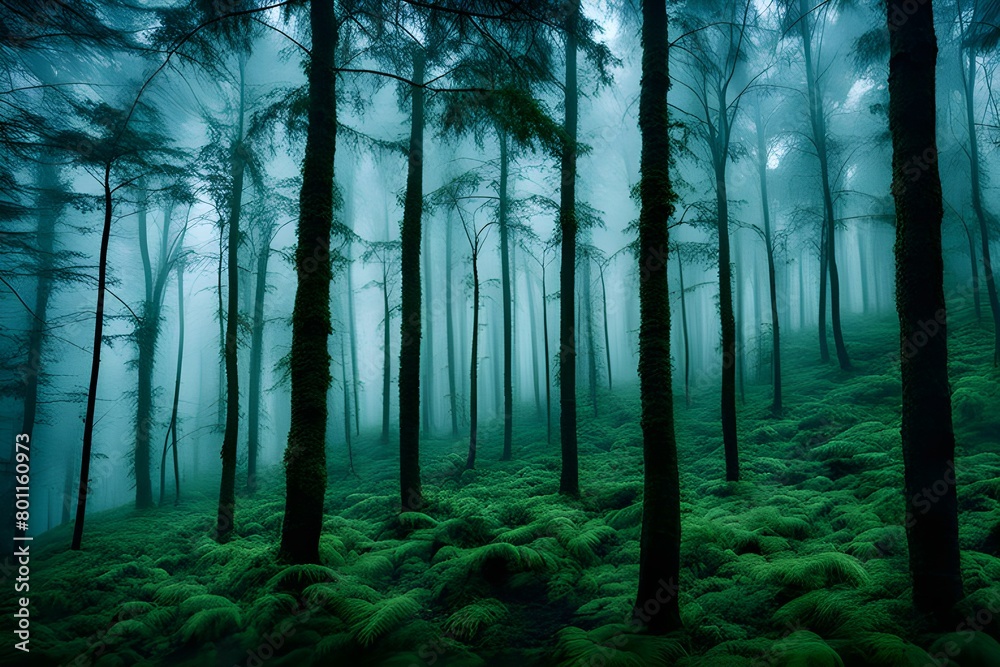 Fototapeta premium a rainy forest