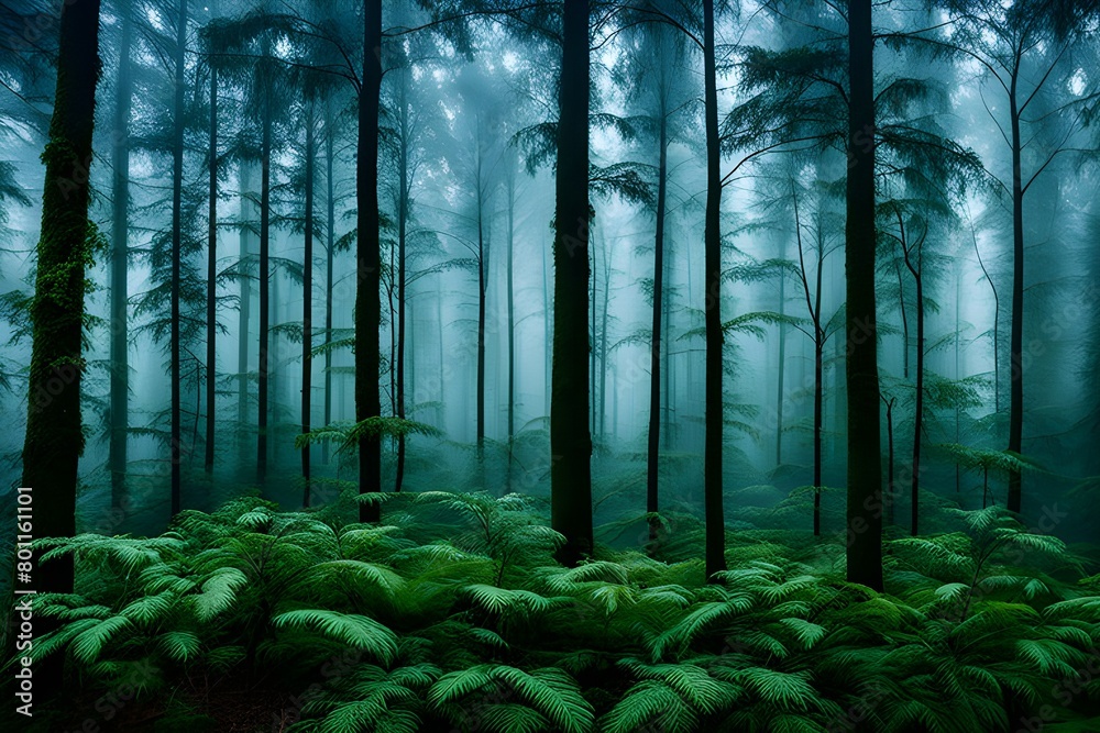 Fototapeta premium a rainy forest