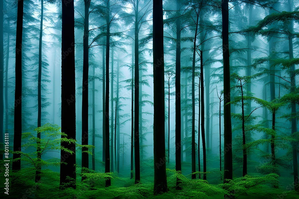 Fototapeta premium a rainy forest