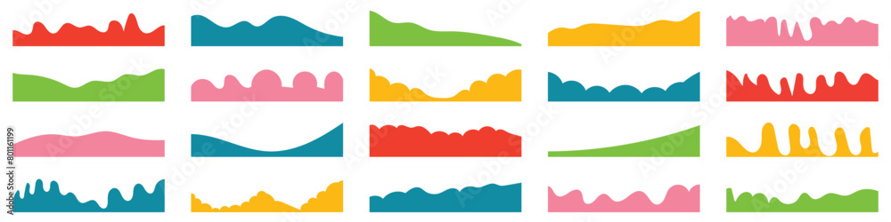 Website border and header set with drops, waves, organic and geometric shapes. Isolated vector template for website, app, poster, banner.. vector illustration . eps 10 Website border and header set with drops, waves, organic and geometric shapes. Isolated vector template for website, app, poster, banner.. vector illustration . eps 10