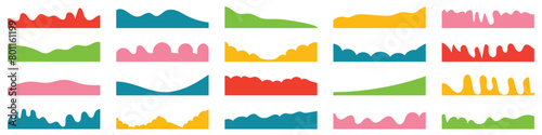 Website border and header set with drops, waves, organic and geometric shapes. Isolated vector template for website, app, poster, banner.. vector illustration . eps 10