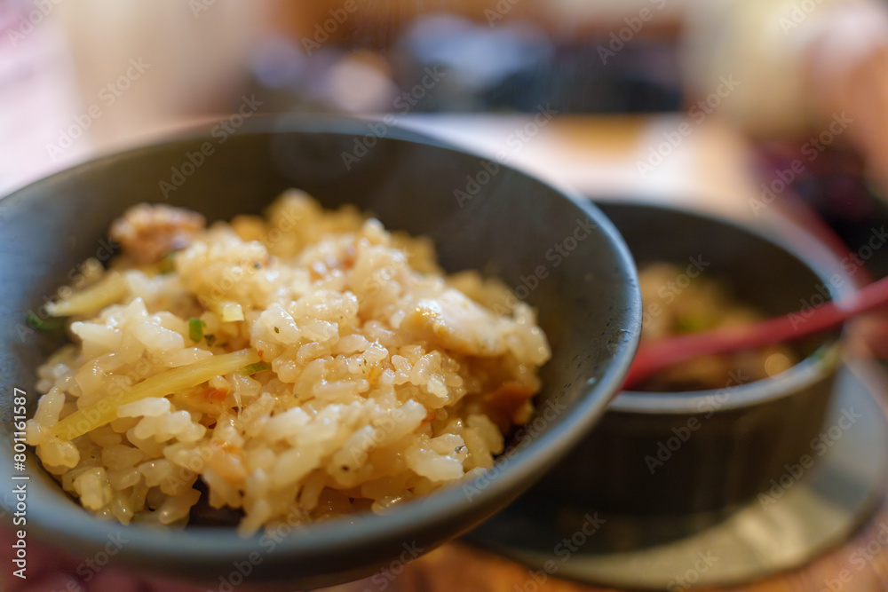 茶碗によそった美味しいタコ釜飯 茶碗によそった美味しいタコ釜飯