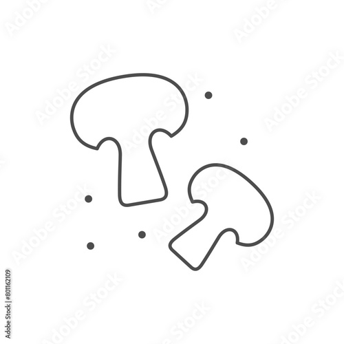 Eatable mushrooms line outline icon