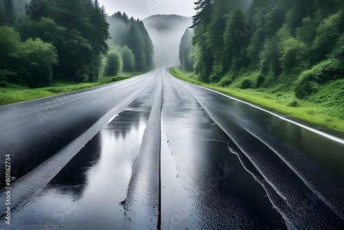 a rainy road