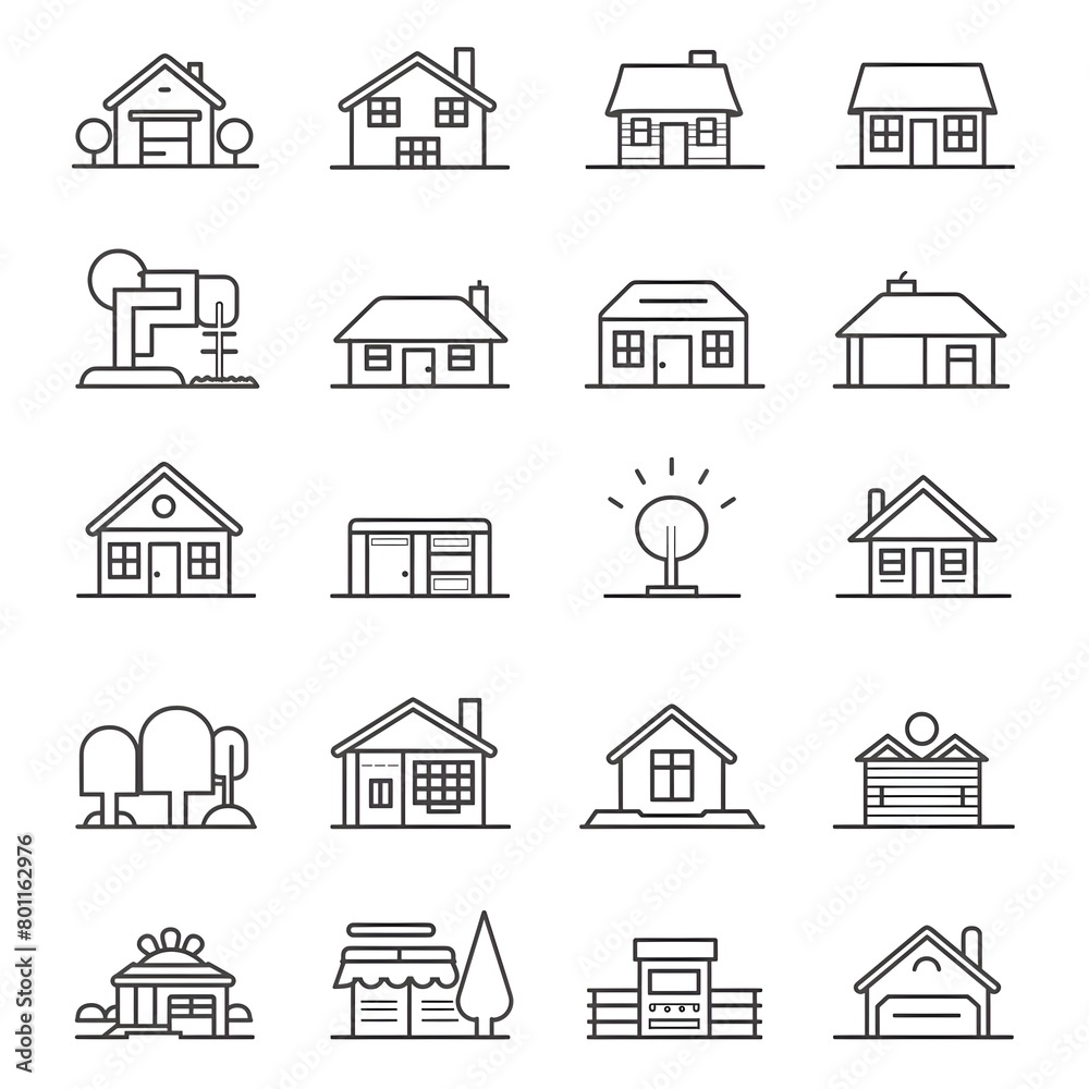 home outline icons collection