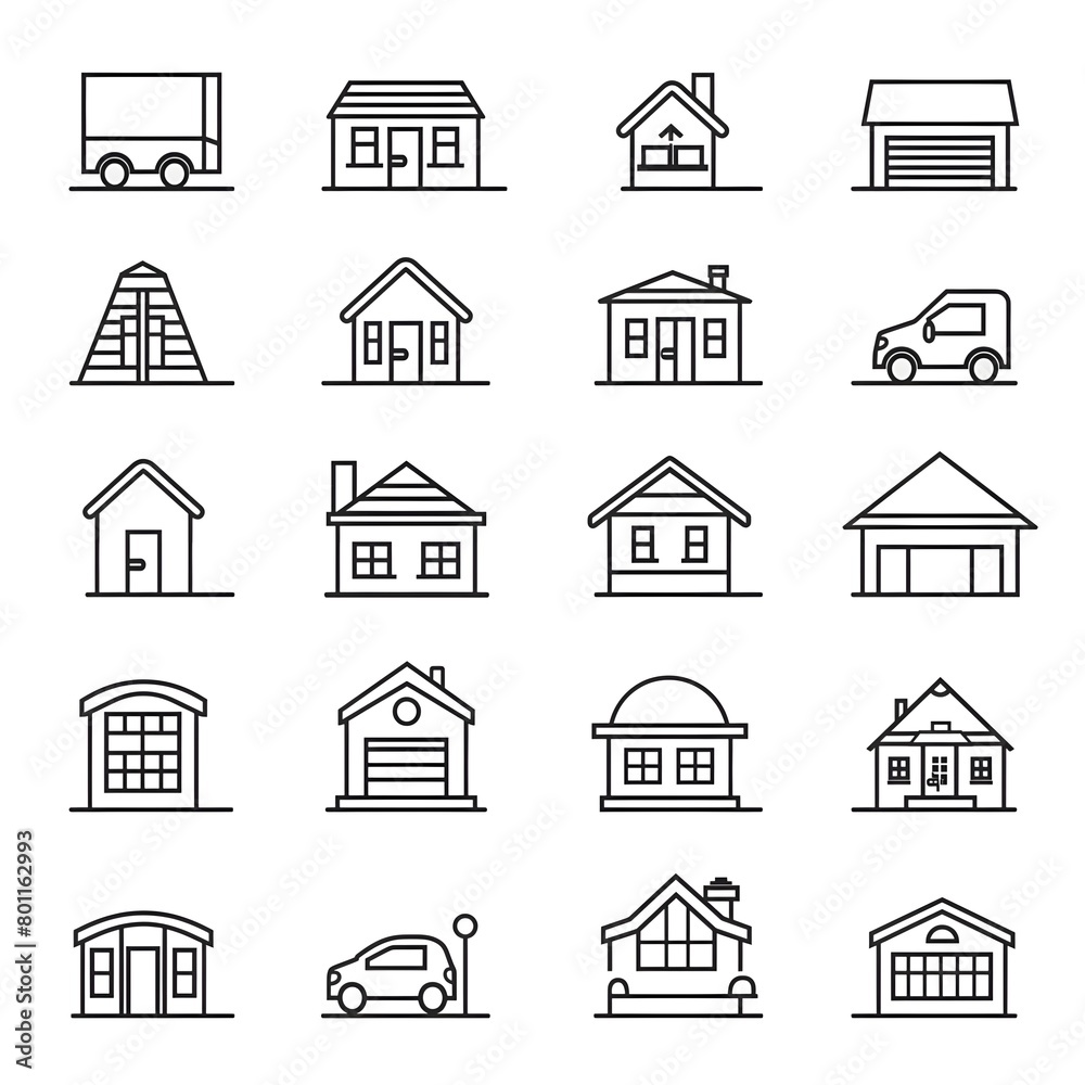 home outline icons collection