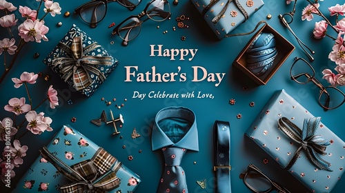 Elegant Father s Day with Sophisticated Necktie and Gift Box photo