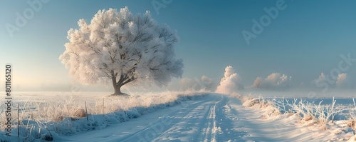 Frosty Winter Mirage: A Breathtaking Arctic Landscape Captured in the Depths of Winter photo