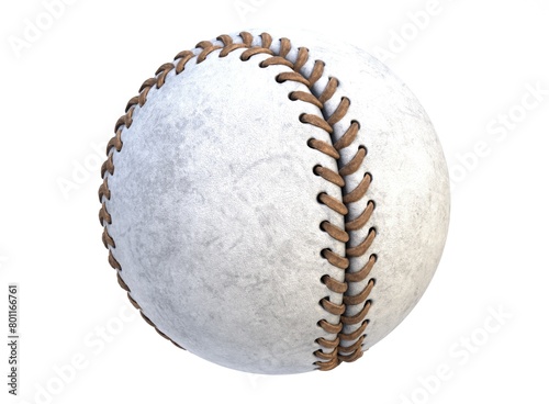 3D render of a baseball on a light background. 3D render.