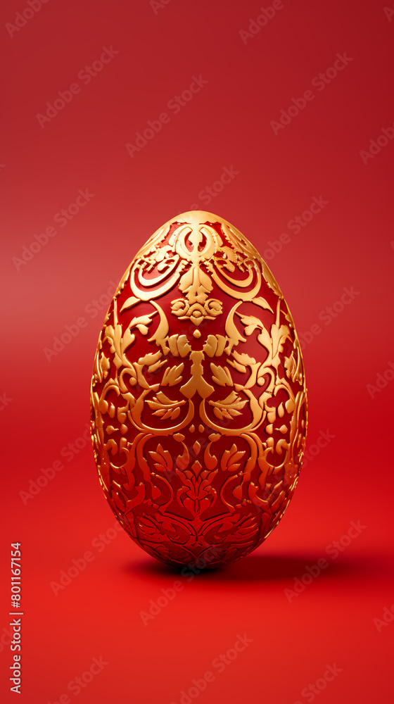 Golden egg on red background, business success concept Golden egg on red background, business success concept