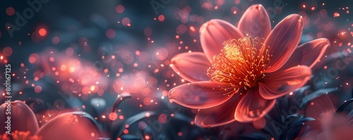 Interactive Digital Flower Blooming in RealTime A Stunning Visualization of TechnologyDriven Art © kiatipol