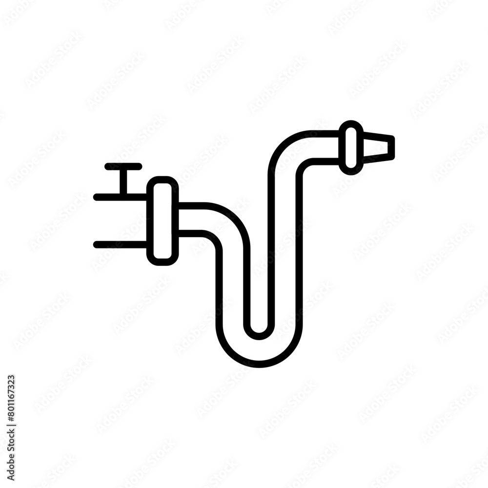 Water hose outline icons, minimalist vector illustration ,simple transparent graphic element .Isolated on white background Water hose outline icons, minimalist vector illustration ,simple transparent graphic element .Isolated on white background