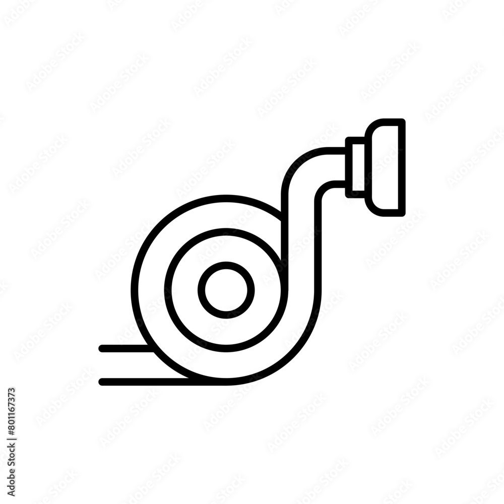 Water hose outline icons, minimalist vector illustration ,simple transparent graphic element .Isolated on white background Water hose outline icons, minimalist vector illustration ,simple transparent graphic element .Isolated on white background