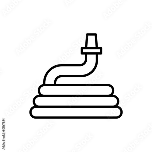 Water hose outline icons, minimalist vector illustration ,simple transparent graphic element .Isolated on white background