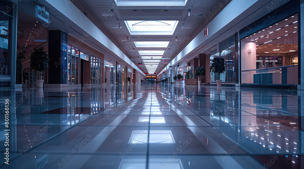 Fototapeta premium Empty mall space. Generative AI.