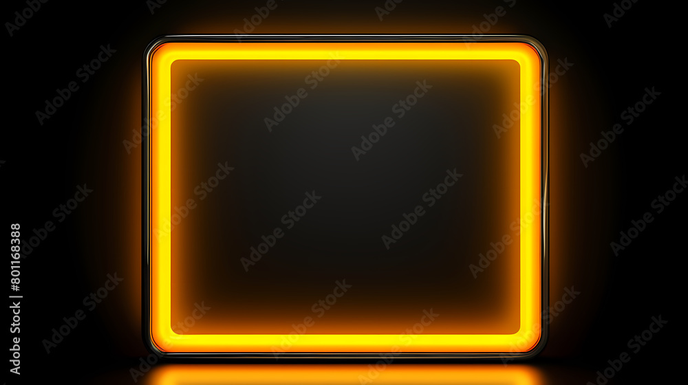 Fototapeta premium Neon glowing rectangular frame for product display