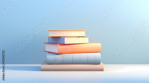 3D rendering of simple book  minimalist style