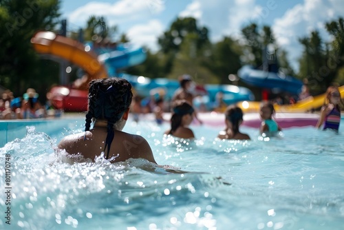 Summer Delight: Families Creating Joyful Memories at a Lively Water Park