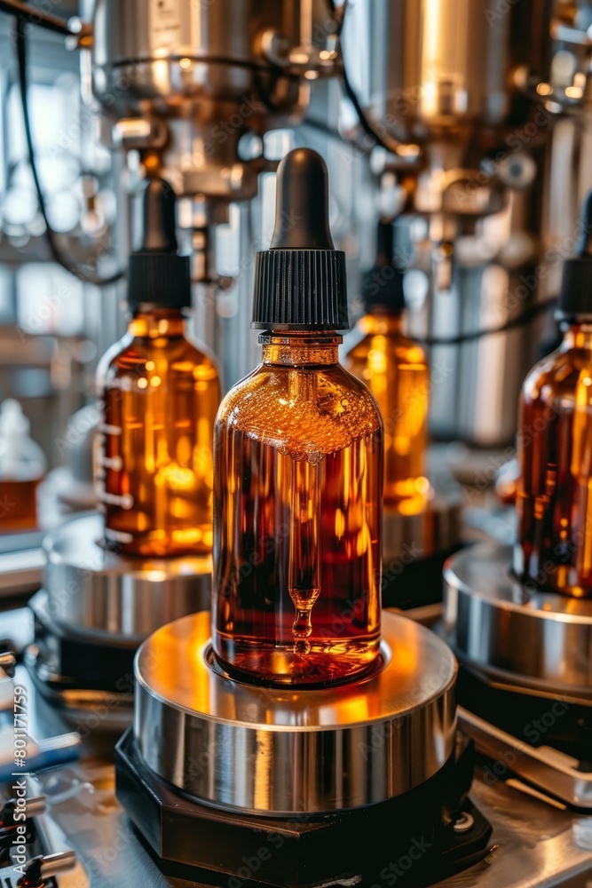 Efficient production line for bottled cosmetics in a standard factory environment Efficient production line for bottled cosmetics in a standard factory environment