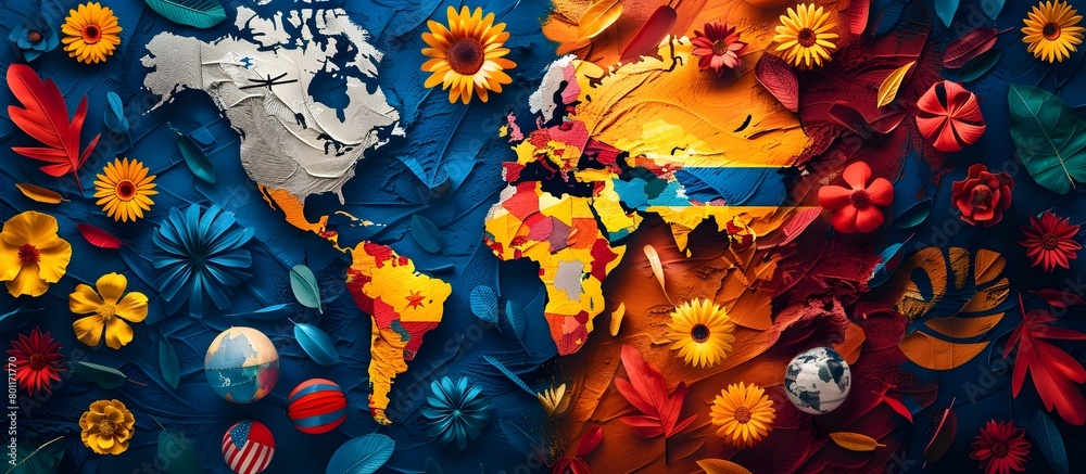 United Cultures: A Vibrant World Banner for International Cultural Festival