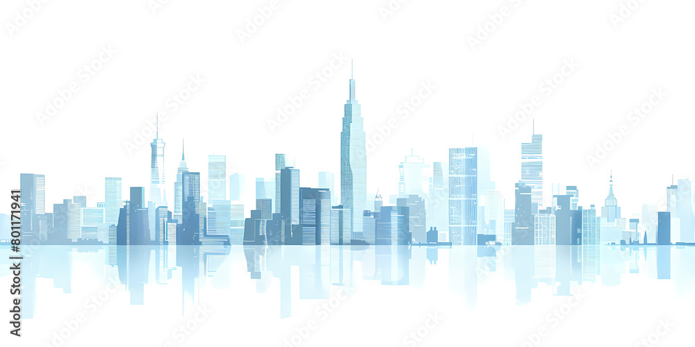 Naklejka premium city, architecture, city skyline, cartoon, illustration