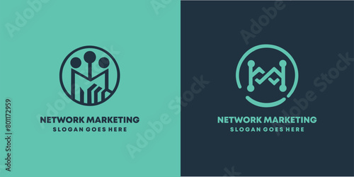 Network Marketing Trading Networking Vector Logo design template and free eps 10.