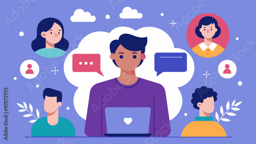 In an online forum a person with dissociative identity disorder shares the unique struggles and challenges they face when trying to form and maintain. Vector illustration