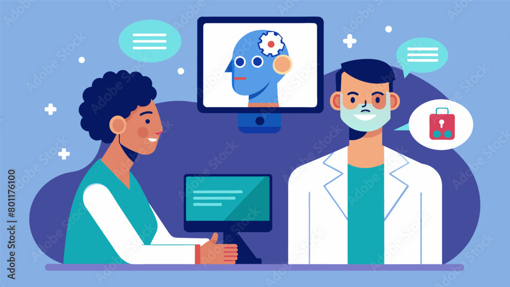 A doctor speaks with a patient over a video call as they hold up a small neurodevice to their face which uses facial recognition technology to measure. A doctor speaks with a patient over a video call as they hold up a small neurodevice to their face which uses facial recognition technology to measure.