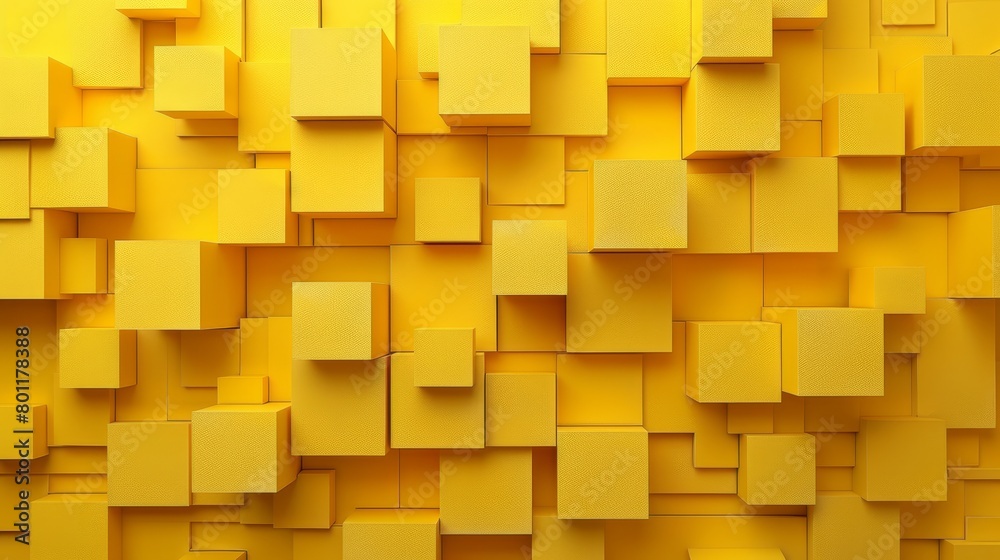 A tight shot of a yellow wall, comprised of assorted square and rectangular elements in various sizes and shapes, against a matching backdrop A tight shot of a yellow wall, comprised of assorted square and rectangular elements in various sizes and shapes, against a matching backdrop