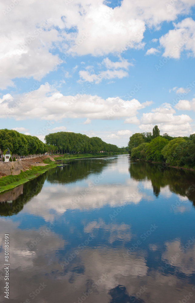River Vienne, Chinon, Loire Valley, France, Europe River Vienne, Chinon, Loire Valley, France, Europe